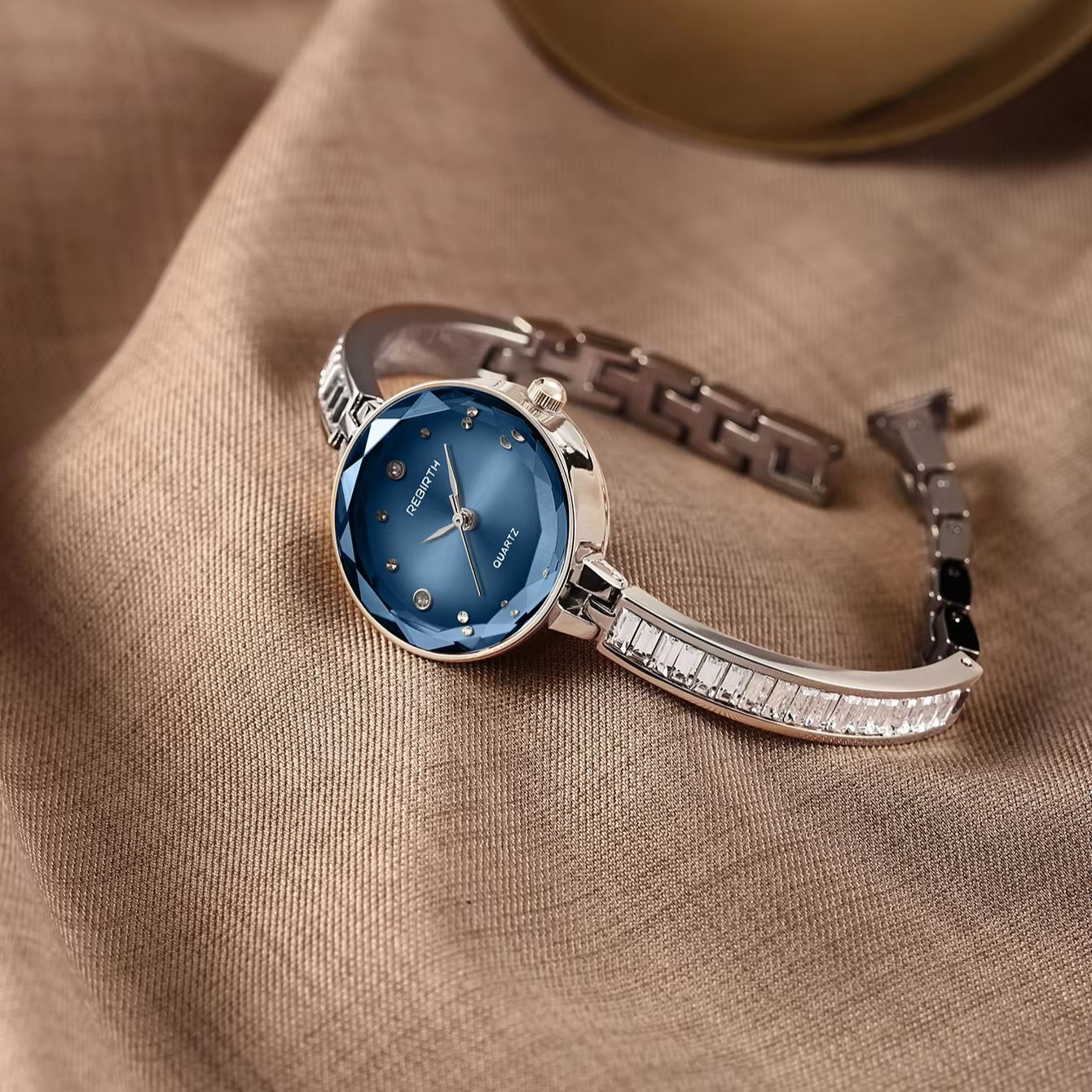 Luxury Watch Straps - Light Luxury Cut Blue Glass Dial