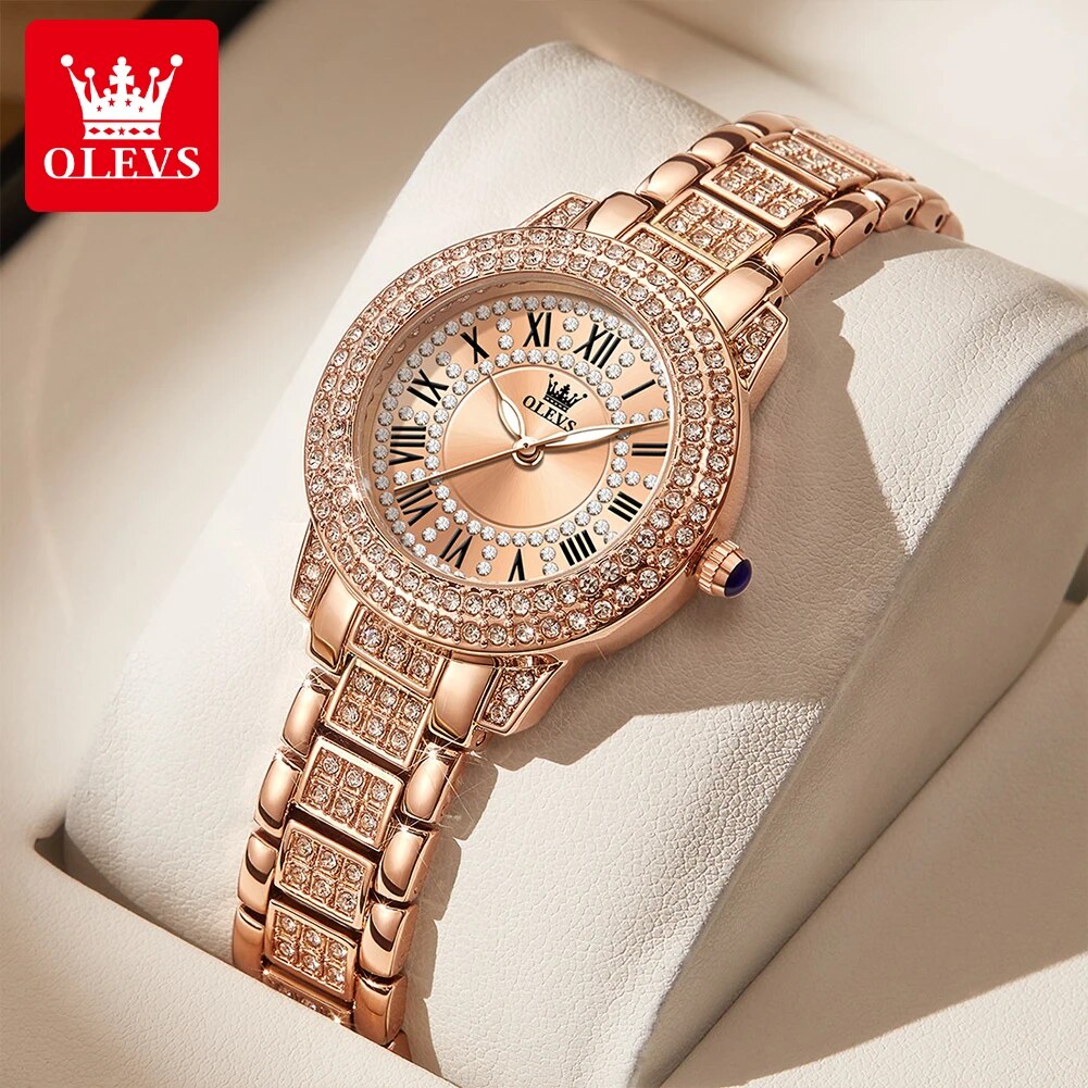 OLEVS 9943 Luxury All Diamond  - Luxury Watch Lady review and price