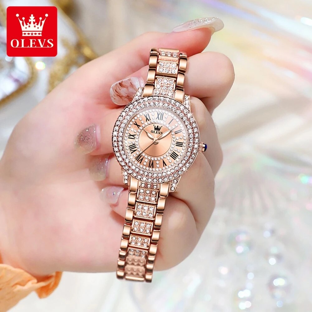 OLEVS 9943 Luxury All Diamond  - Luxury Watch Lady review and price
