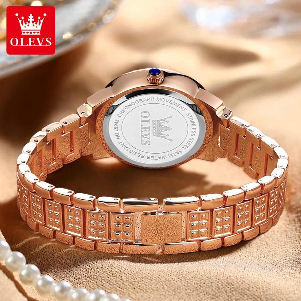 OLEVS 9943 Luxury All Diamond  - Luxury Watch Lady review and price